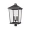 Z-Lite Beacon 4 Light Outdoor Post Mount Fixture, Black & Clear Beveled 568PHXXLR-BK - alternate 1